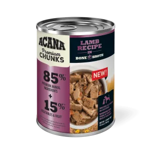 Acana Premium Grain Free Chunks Lamb Recipe in Bone Broth for Dogs