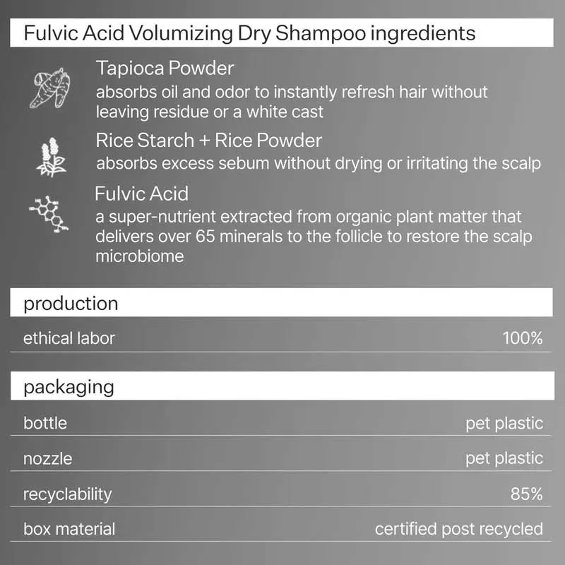 Act Acre Fulvic Acid Volumizing Dry Shampoo