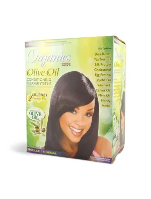 Africa's Best Organics Olive Oil Conditioning Relaxer System - 2 Kit Value Pack Regular