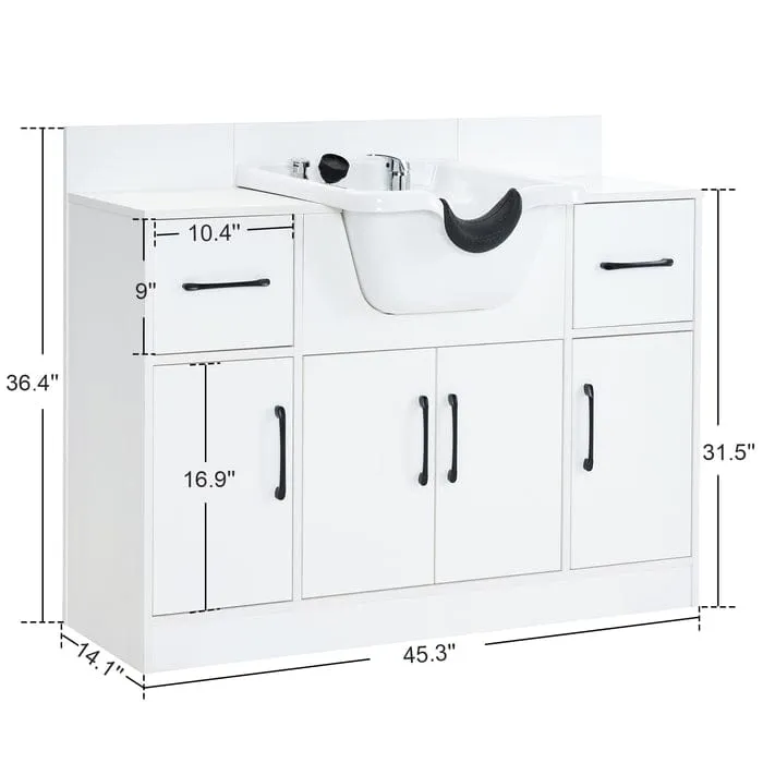 Alexander 3-in-1 Shampoo Station (Styling Station, Shampoo Bowl and Cabinet)