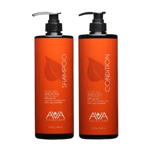 Ava Haircare Smoothing Shampoo & Conditioner Liter Bundle