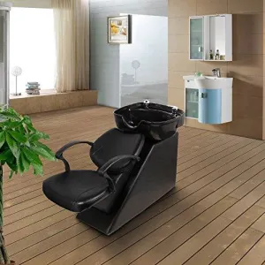 Backwash Chair Salon Bowl Shampoo Equipment Sink Unit Double Drain Beauty Stylist Station (Basic)