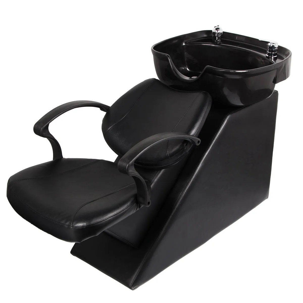 Backwash Chair Salon Bowl Shampoo Equipment Sink Unit Double Drain Beauty Stylist Station (Basic)