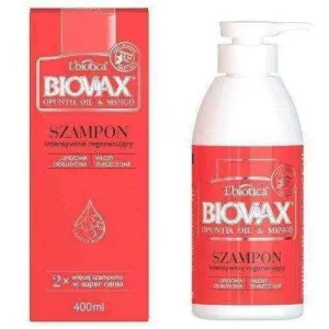 BIOVAX Opuntia Oil & Mango Shampoo 400ml intensively regenerating