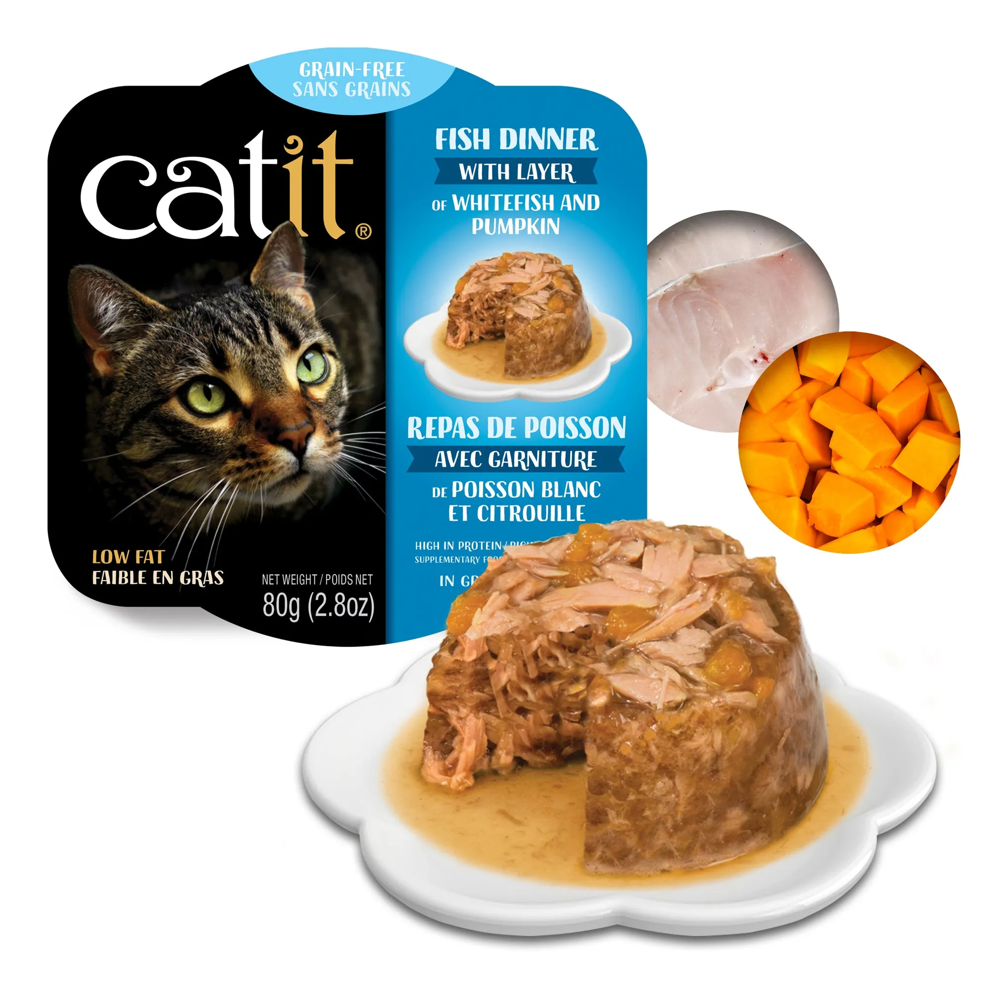 Catit Fish Dinner with Whitefish & Pumpkin Grain Free Wet Cat Food