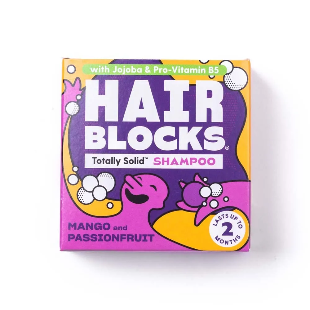 Hair Blocks Solid Shampoo Bar: Mango & Passionfruit