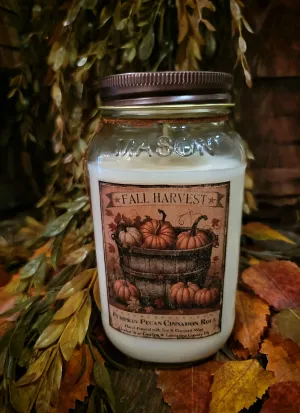 #HC24HM Herbal Star "Fall Harvest" 24oz Soy Jar Wax Jar Candle