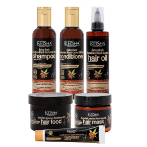 KEISHA Professional Extra Dark Jamaican Black Castor Oil Hair Care KIT (6)