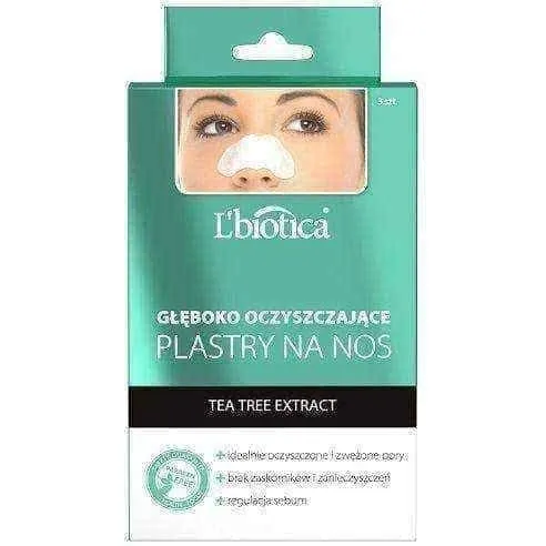 L'Biotica Deep cleansing nose patches with Tea Tree Extract x 3 pieces