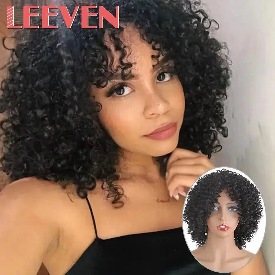 Leeven Afro Kinky Curly Wig 6 inches Synthetic Hair