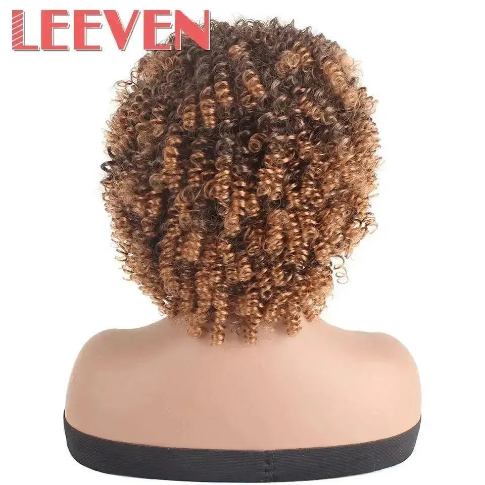 Leeven Afro Kinky Curly Wig 6 inches Synthetic Hair