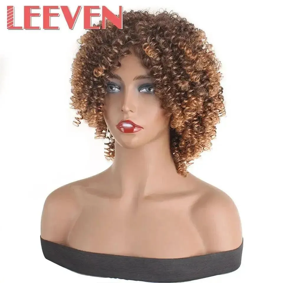 Leeven Afro Kinky Curly Wig 6 inches Synthetic Hair