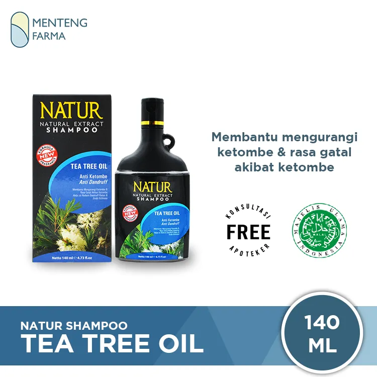 Natur Shampoo Tea Tree Oil 140 ML - Perawatan Anti Dandruff Rambut Berketombe