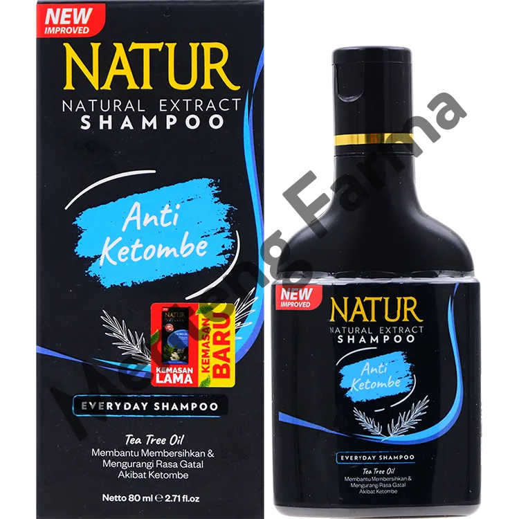 Natur Shampoo Tea Tree Oil 80 ML - Perawatan Rambut Anti Ketombe