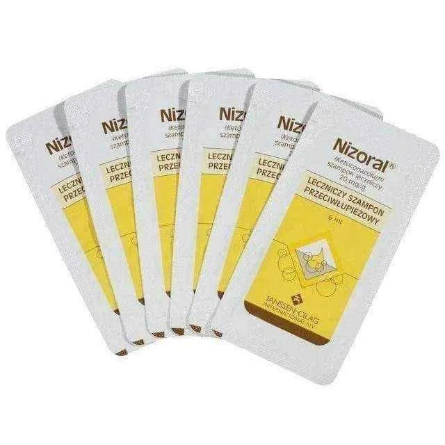 NIZORAL shampoo x 6 sachets, ketoconazole shampoo