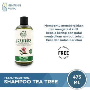 Petal Fresh Pure Shampoo Tea Tree 475 mL - Merawat Kulit Kepala dan Rambut