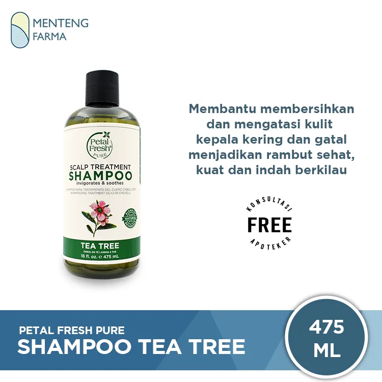 Petal Fresh Pure Shampoo Tea Tree 475 mL - Merawat Kulit Kepala dan Rambut