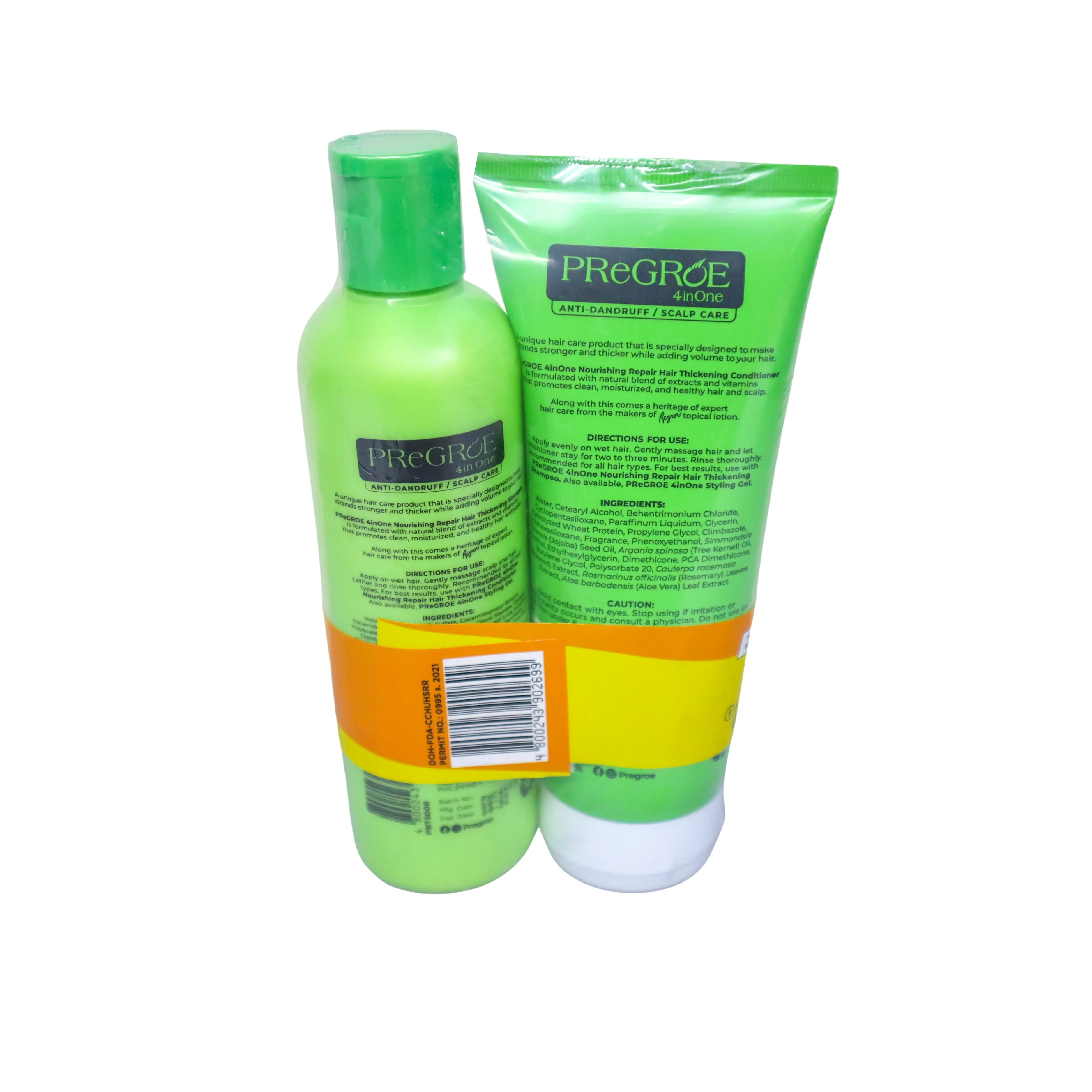 Pregroe 4-in-1 Aloe Vera Hair Thickening Shampoo 250ml   Thickening Conditioner 200ml