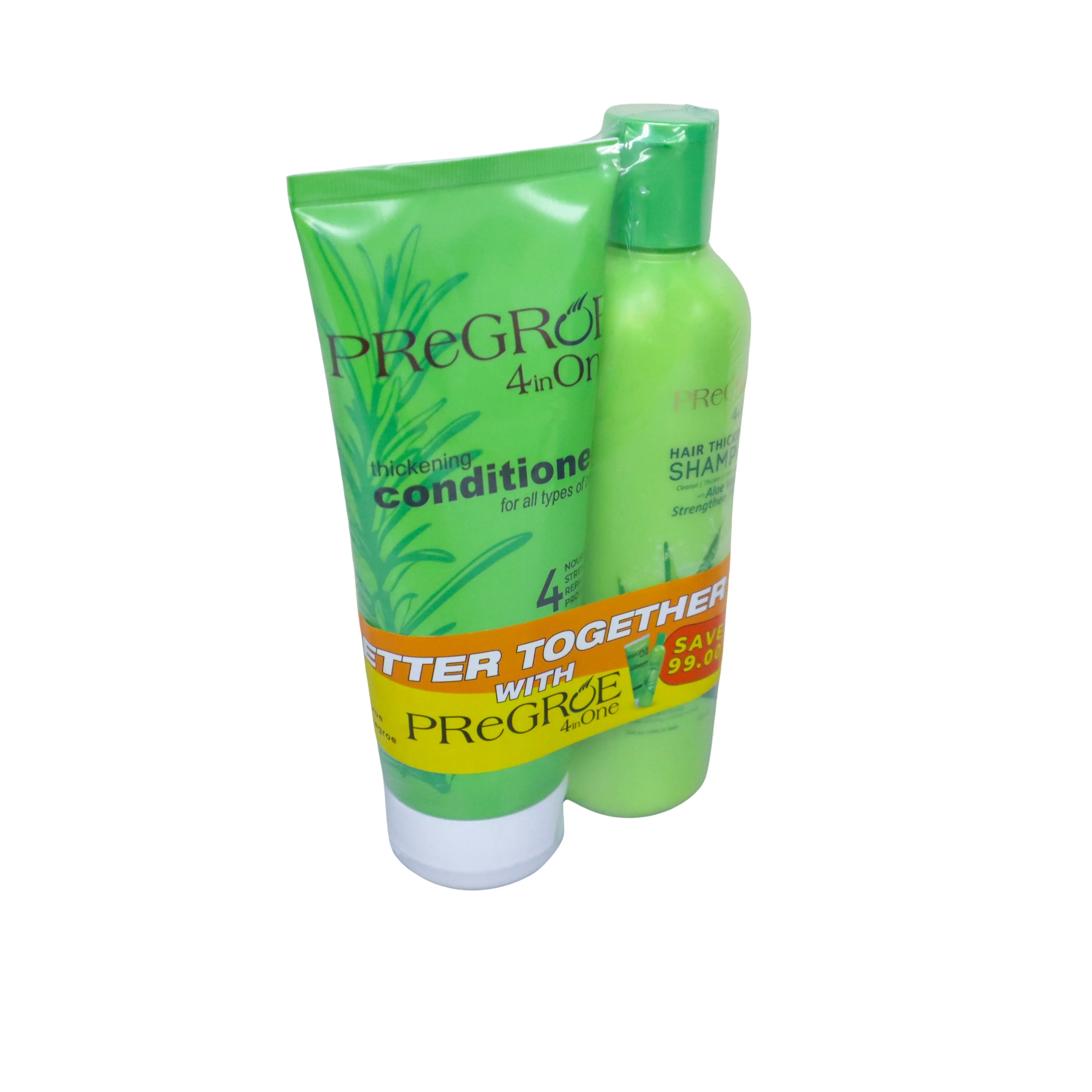 Pregroe 4-in-1 Aloe Vera Hair Thickening Shampoo 250ml   Thickening Conditioner 200ml