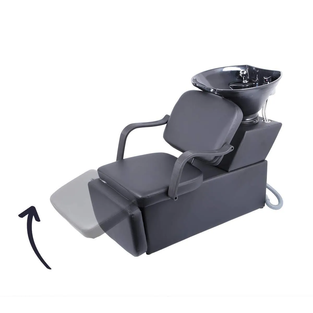 Shampoo Chair Backwash Sink Adjustable Footrest Barber Chair